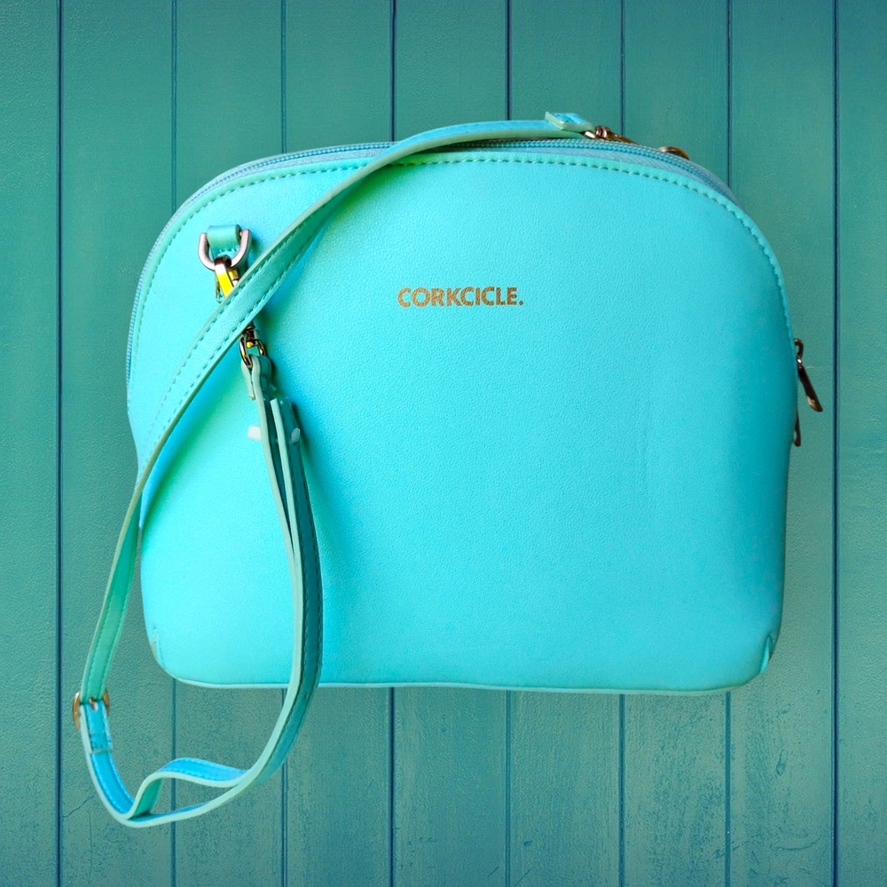 Corkcicle Turquoise Crossbody Lunch Bag with Adjustable Strap